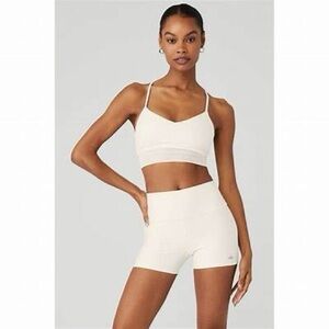 ALO Yoga White Strappy Lavish Sports Bra